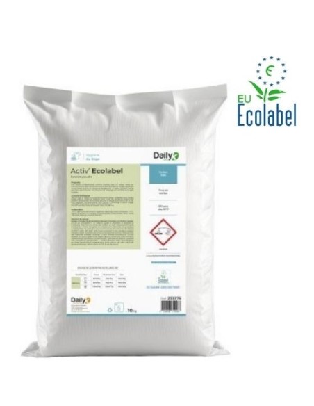 Lessive poudre tous textiles 10kg ACTIV'ECOLABEL DAILYK - Sac 10kg