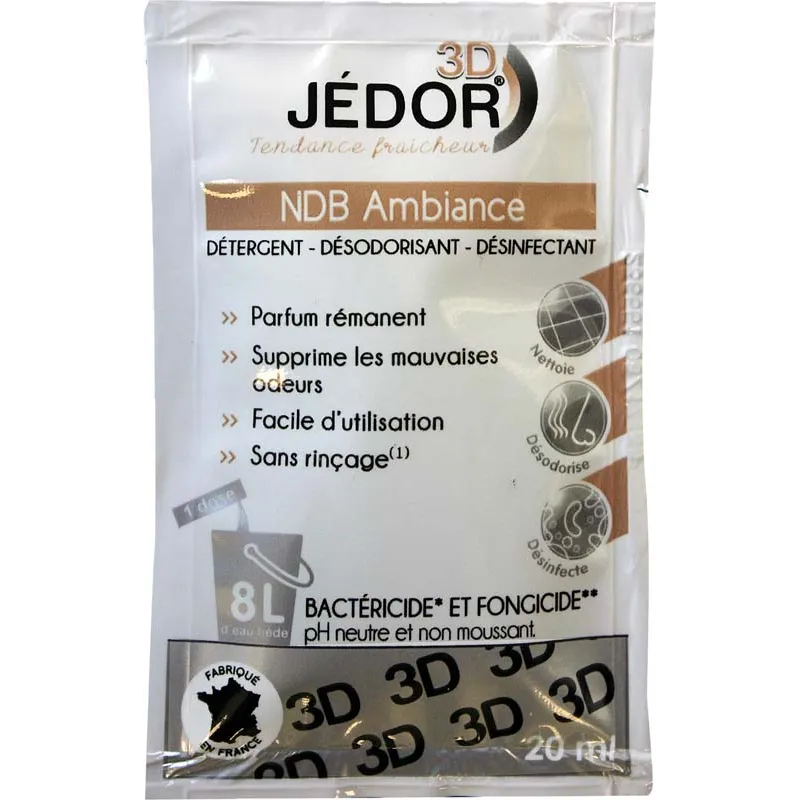 Détergent surodorant bactéricide 3D JEDOR  Ambiance- Ct de 250 dosettes