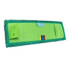 Frange microfibre 40 cm poche et languette verte