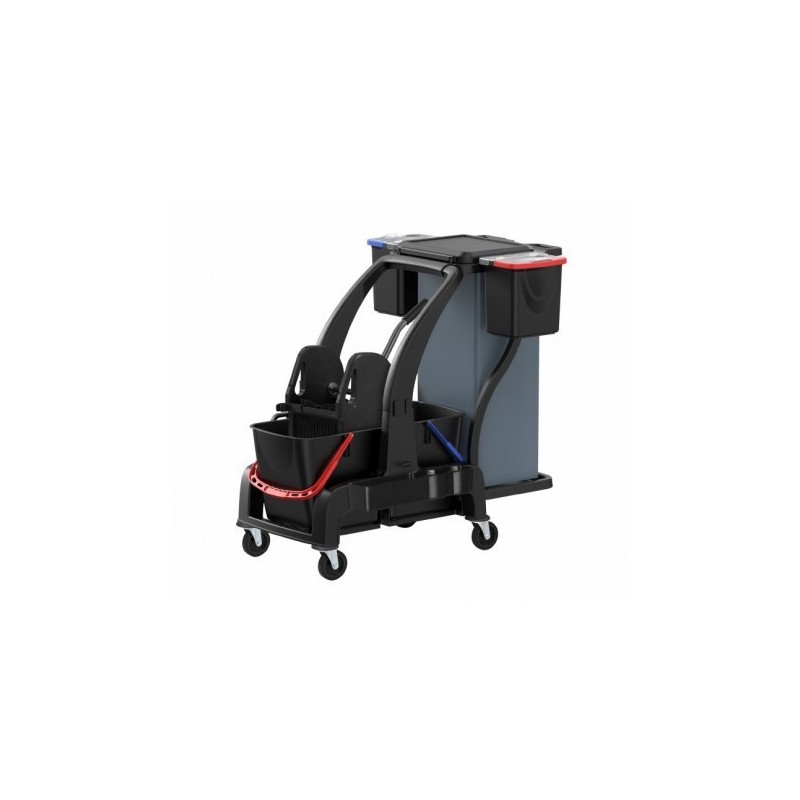 Chariot de lavage ménage BLACK avec presse à machoire