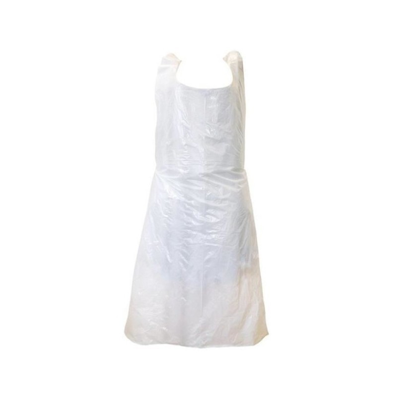 Tablier jetable gaufré ECO PE HD blanc - Lot de 100