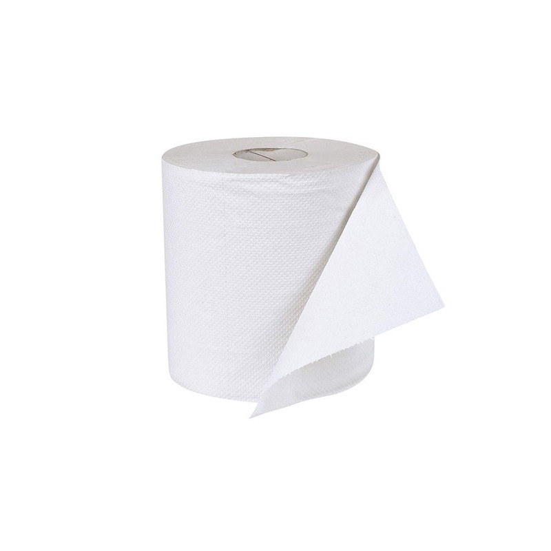 Essuie-mains gaufré Dévidage centrale pure ouate 2 plis 17x17cm 6 bobines 450f
