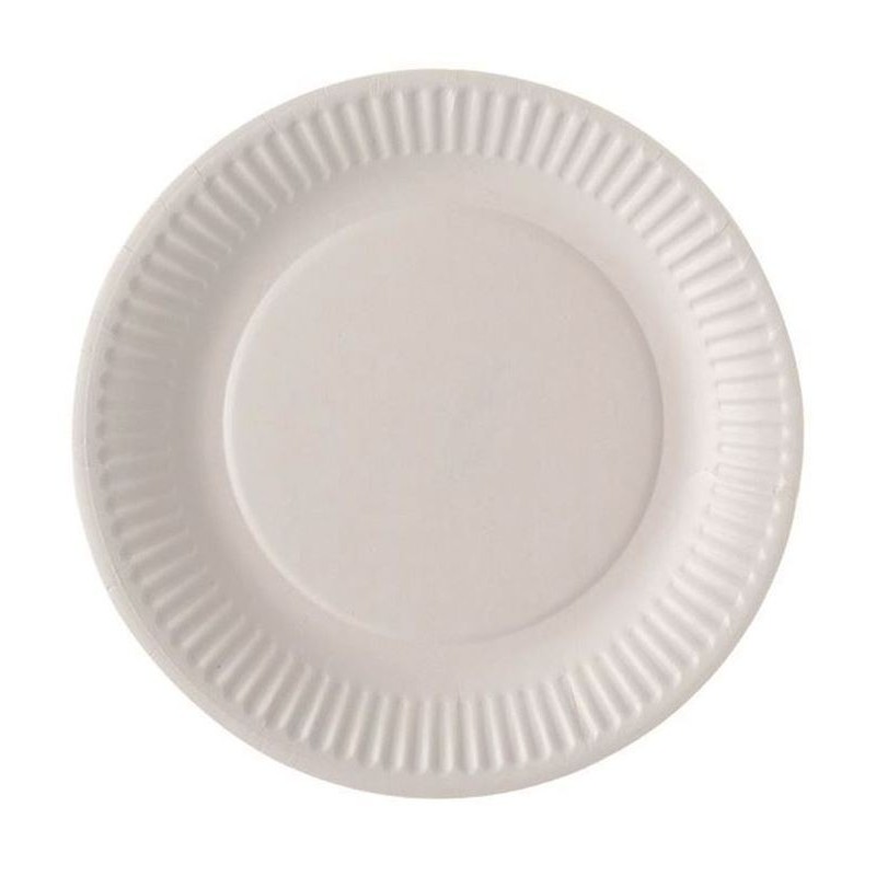 Assiette carton blanc 18cm lot de 100