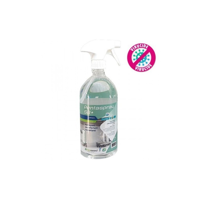 Détergent désinfectant sans rinçage Ecocert Pentaspray SR+ Flacon 1L