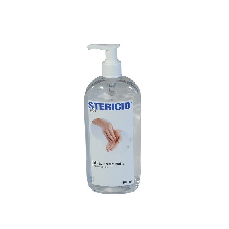 Gel hydroalcoolique 500ml pompe Stericid
