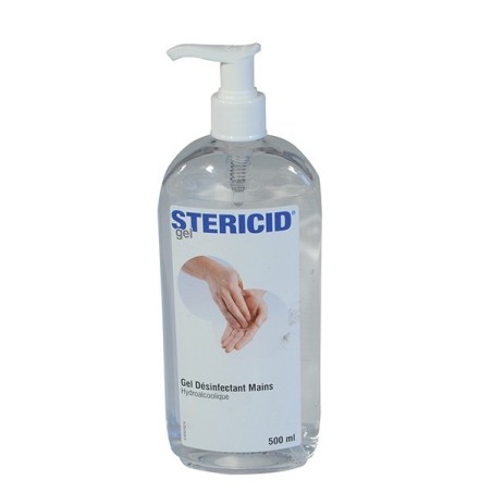 Gel hydroalcoolique 500ml pompe Stericid