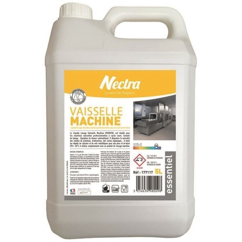 Liquide lave vaisselle toutes eaux - NECTRA - Bidon de 5l