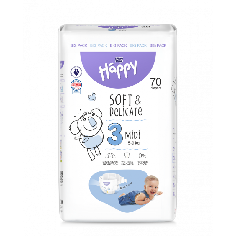 T3 Couches Bella Happy 5-9kg - Carton de 280 couches