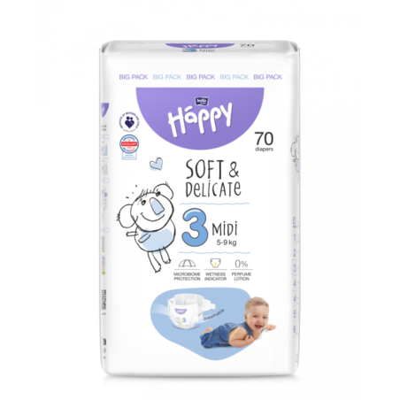T3 Couches Bella Happy 5-9kg - Carton de 280 couches
