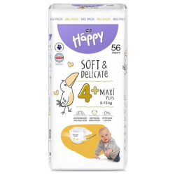 T4+ Couches Bella Happy 9-20kg - Carton de 168 couches 3 x 56