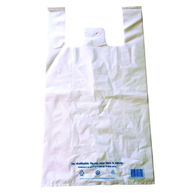 Sac bretelle blanc réutilisable 30x14x54cm - colis de 400