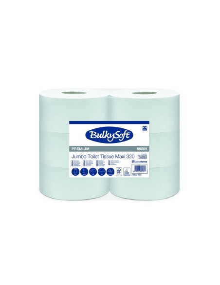 Papier toilette lisse 320m Grand format Pure ouate - lot de 6 bobines
