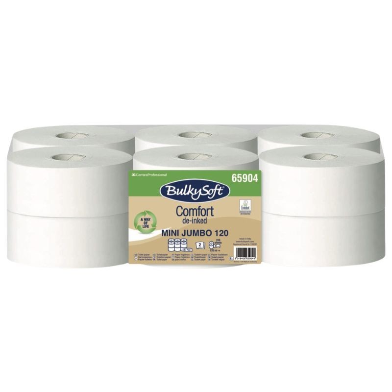 Papier toilette mini jumbo 120m - pure ouate blanc Lot de 12 bobines