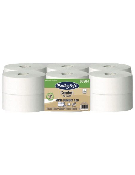 Papier toilette mini jumbo 120m - pure ouate blanc Lot de 12 bobines