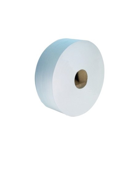 Papier toilette gaufré  blanc  300m recyclé  Grand jumbo - Lot de 6 bobines