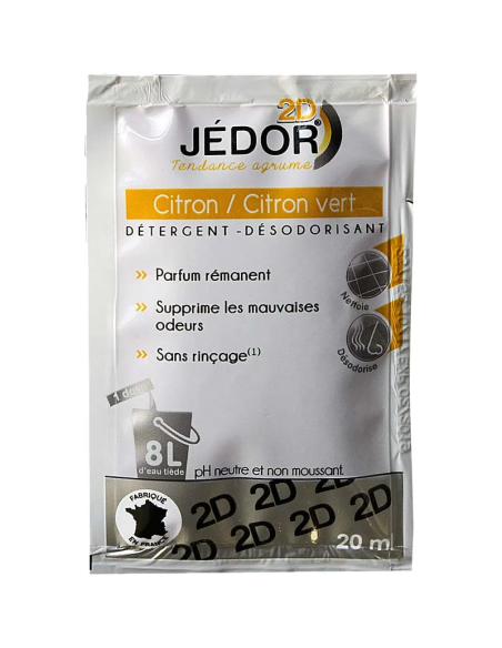 Détergent surodorant  Jedor 2D Citron dosettes 20ml - Ct. de 250