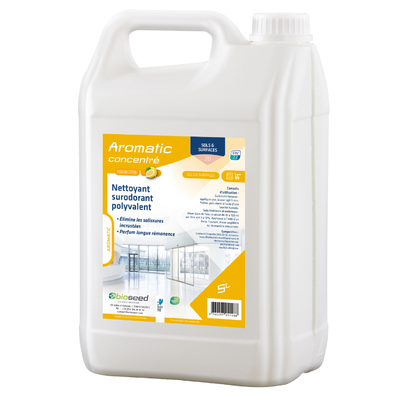 Détergent surodorant sols et surfaces Aromatic citron 2D Bidon 5L