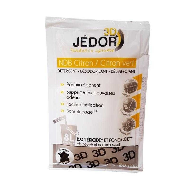 Détergent désinfectant surodorant ,Jedor 3D citron dosettes 20ml - Ct. de 250
