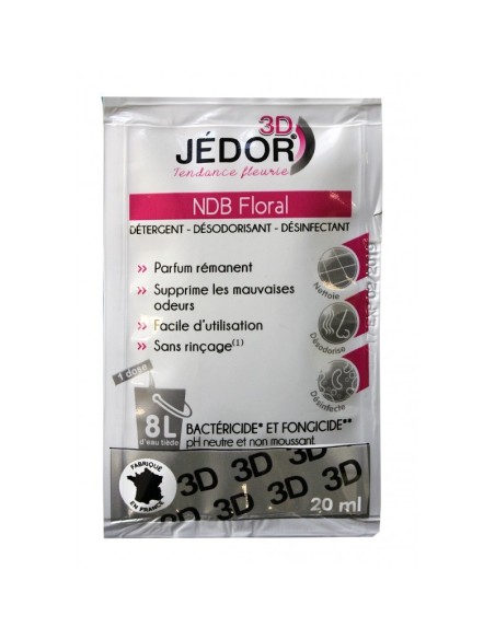 Détergent désinfectant surodorant ,Jedor 3D Floral dosettes 20ml - Ct. de 250