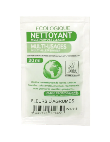 Nettoyant multi-usages neutre ecolabel fleurs d'agrumes Carton de 250 dosettes de 20ml