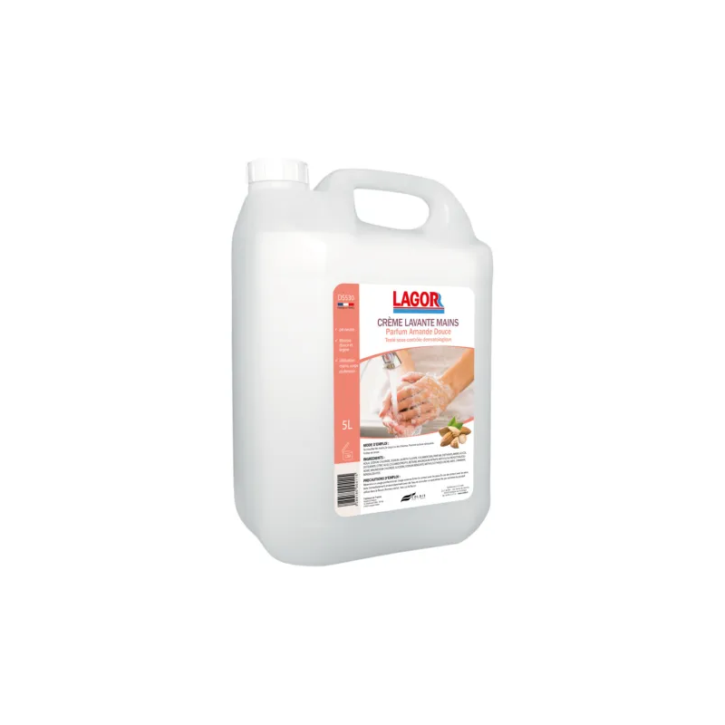 Crème lavante corps et cheveux Lagor  Parfum amande douce Bidon 5L