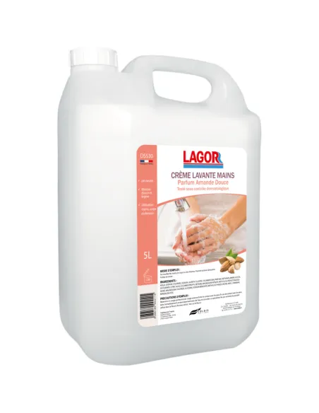 Crème lavante corps et cheveux Lagor  Parfum amande douce Bidon 5L