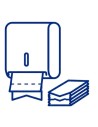 Essuie-mains pliés et distributeurs
